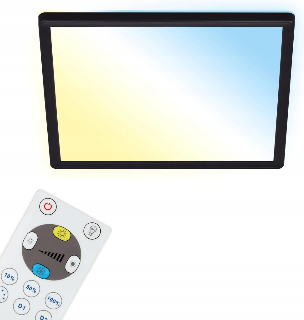 Briloner Slim Cct Led panel fekete 29,3 cm, 18 W, távirányítóval, szabályozható fényerővel