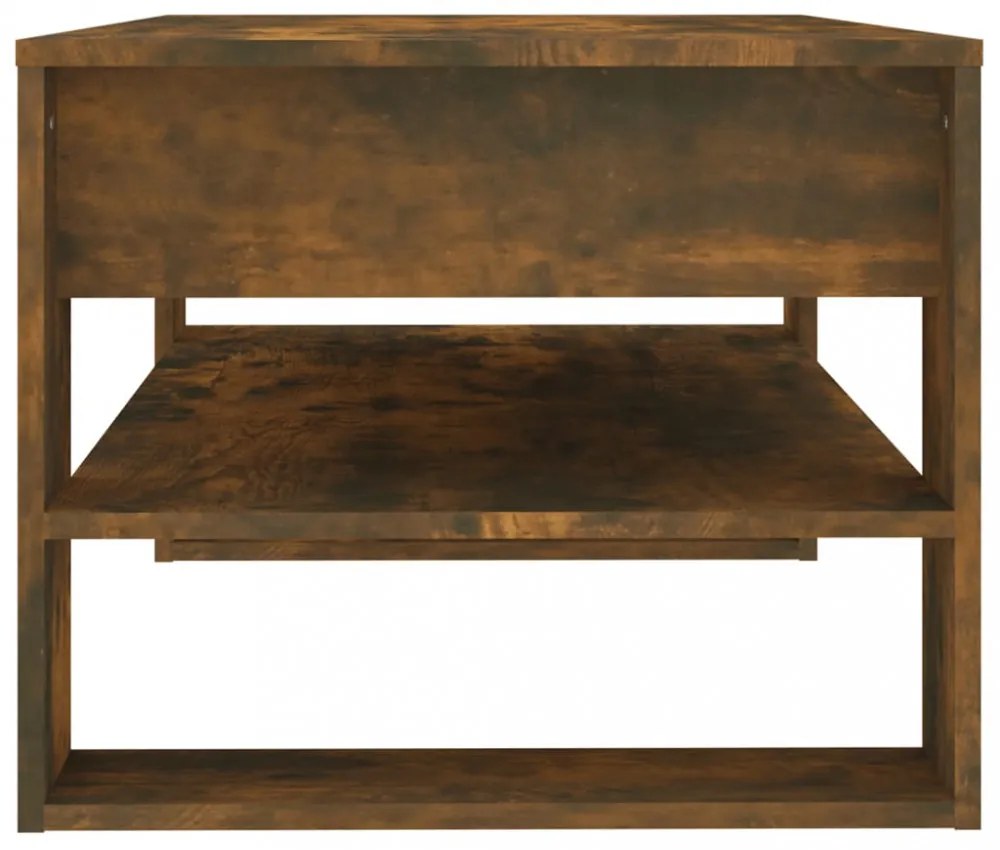 füstös tölgy színű szerelt fa dohányzóasztal 102 x 55 x 45 cm