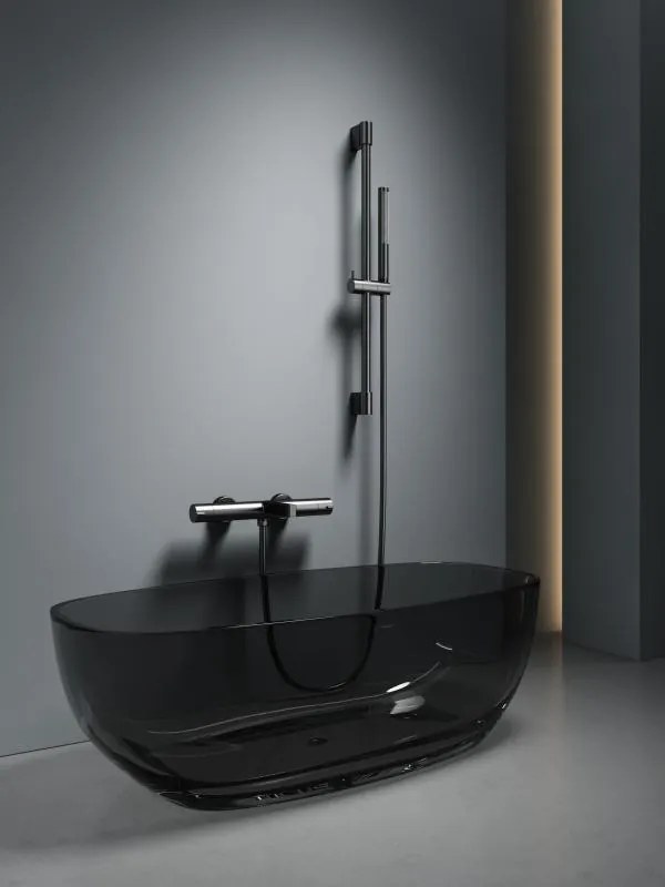 AREZZO design ELEGANT termosztatikus kádcsaptelep szett, gun metal