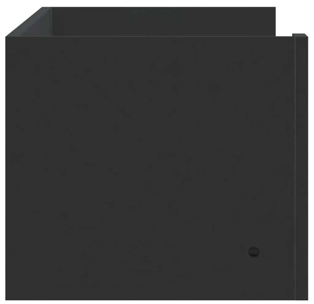 fekete szerelt fa fali polc 100x35x30,5 cm
