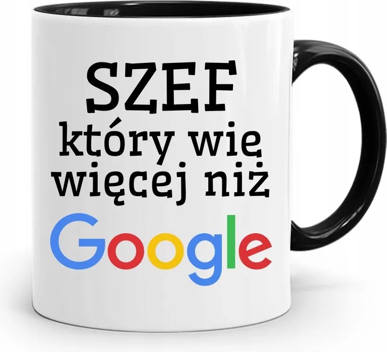 Bögre Fekete Ajándék Főnök Aki Többet Tud fényképes nyomattal