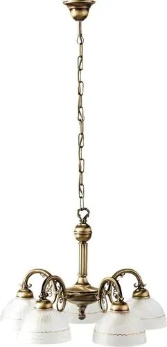 Csillár e27 5x40w bronz/fehér flossi