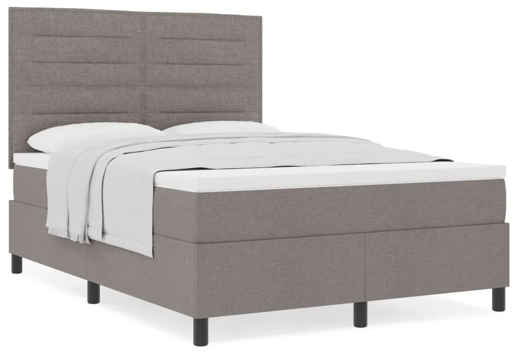 Box Spring Ágy Matraccal Taupe 160x200 cm Szövet