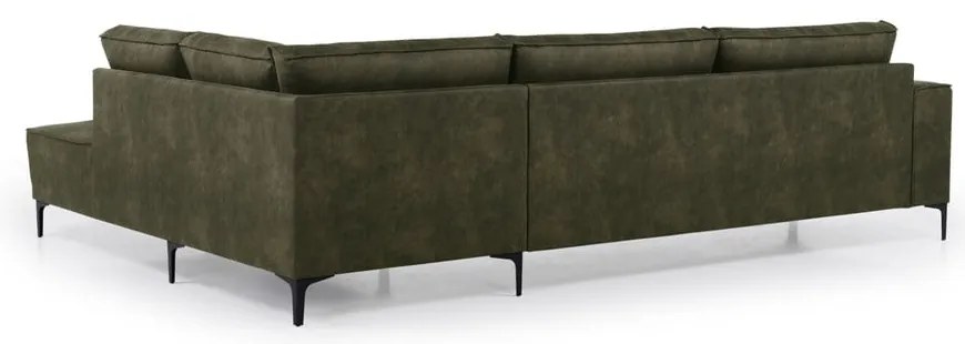 Zöld bőrutánzat sarokkanapé (jobb oldali) Copenhagen – Scandic