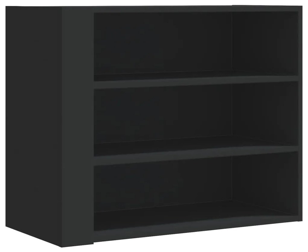 fekete szerelt fa faliszekrény 75 x 35 x 60 cm