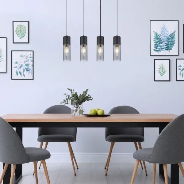 Globo 21000-4HB - ANNIKA 4xE27/25W/230V fekete függeszték