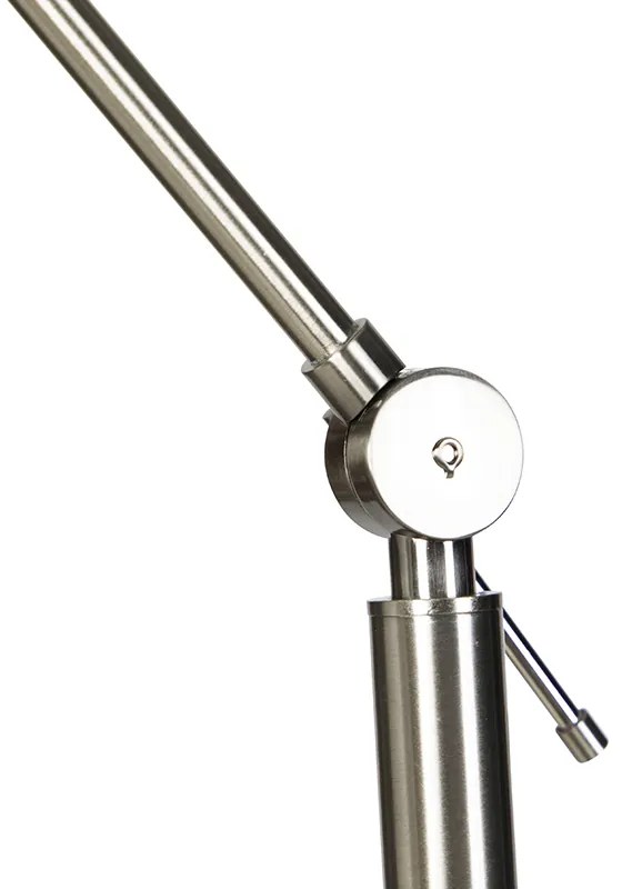 Modern állólámpa acélból, taupe színű árnyékolóval 45 cm - Editor