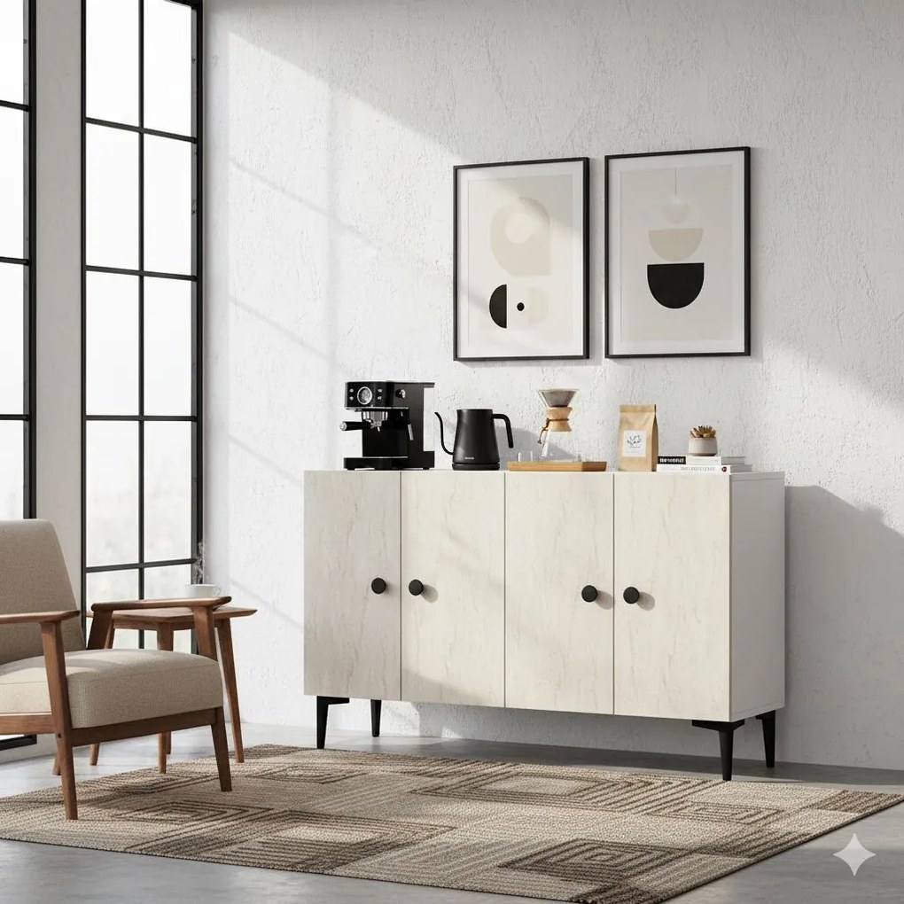 Pella 120 - White, Travertine