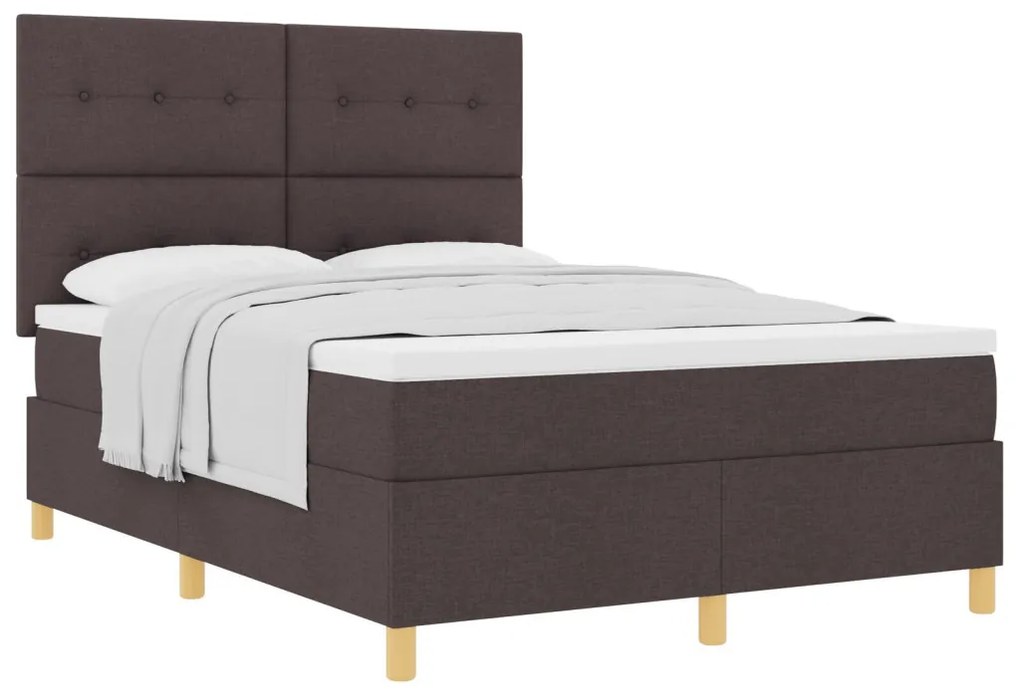 Box Spring ágy matraccal sötétbarna 160x200 cm szövet