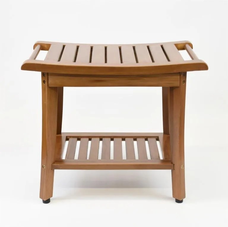 DIVERO Szék tartóval tömör teak 47,2 x 33,5 x 56 cm