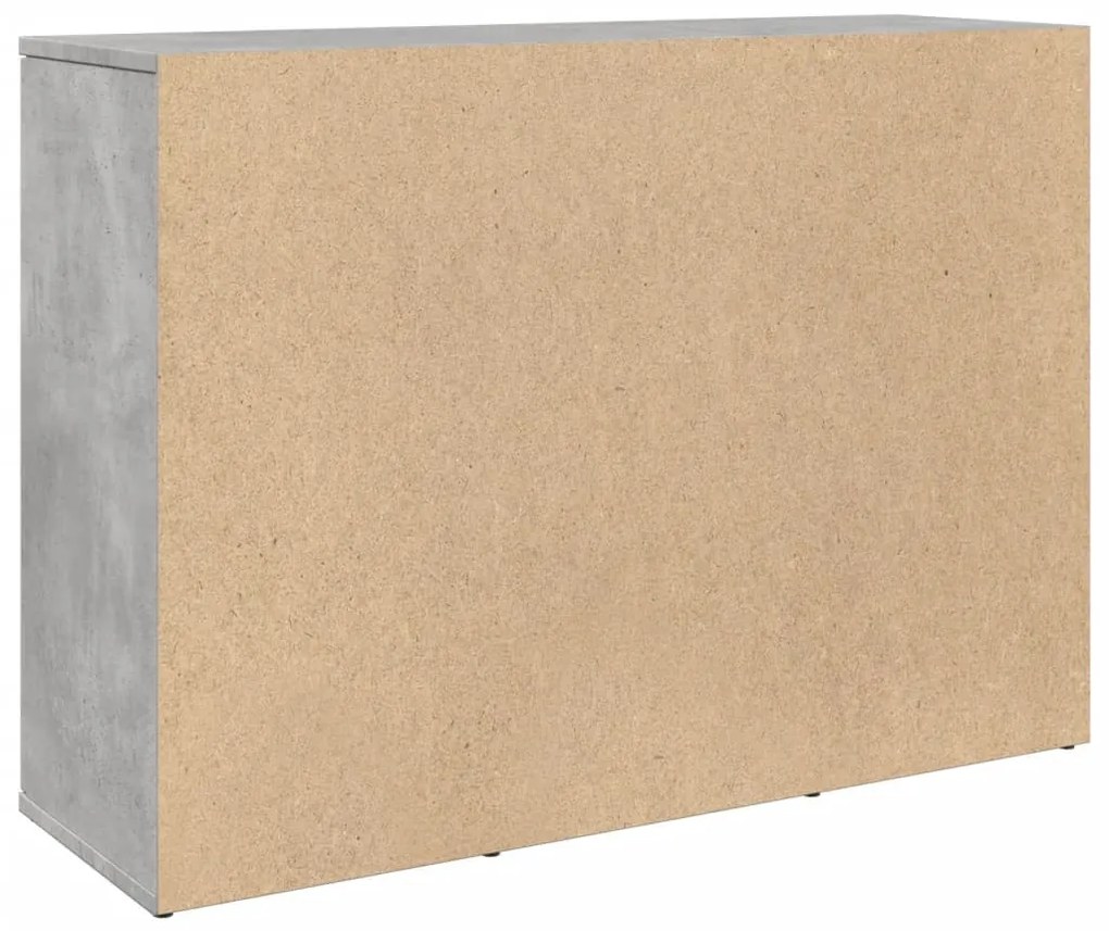 betonszürke szerelt fa tálalószekrény 90,5 x 29,5 x 65 cm