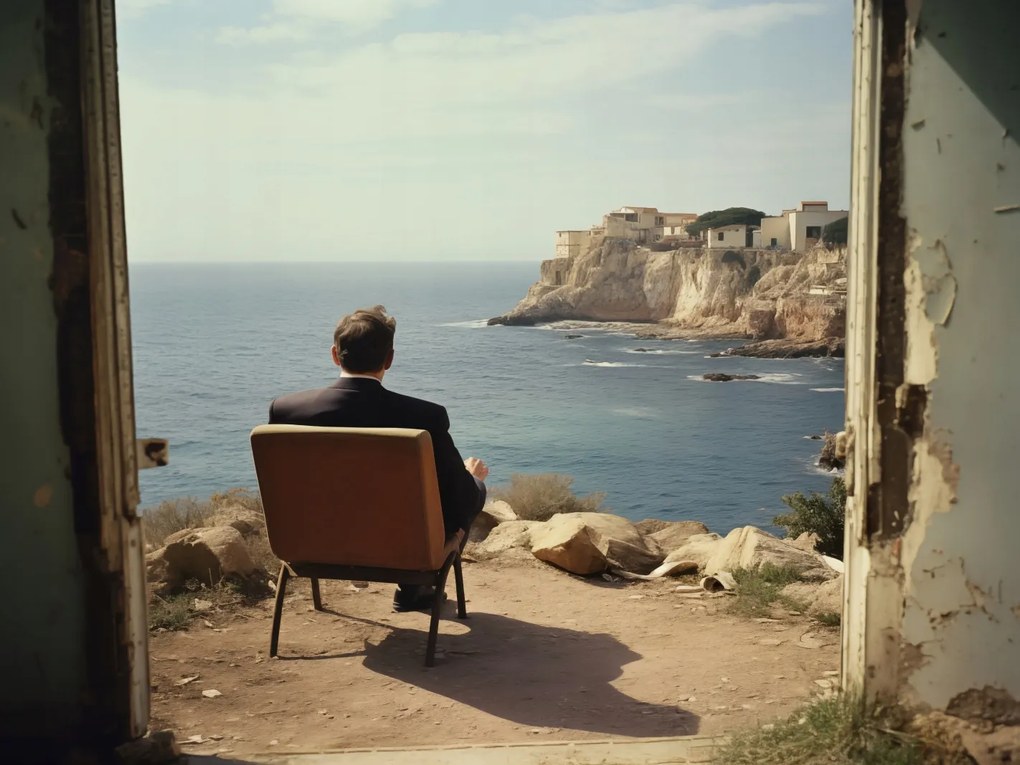 Poszter 100x75cm Magányos tengerparti konfrontáció