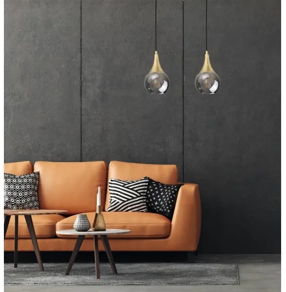 Csillár zsinóron LACRIMA SMOKY 2xE27/60W/230V