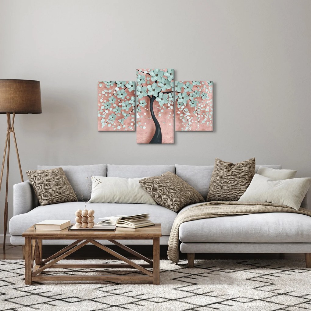 Kép - Pasztell kék virágok (90x60 cm)