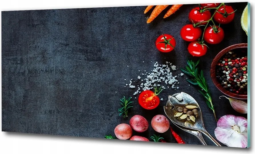 Fotó üvegkép Színes zöldségek 125x50