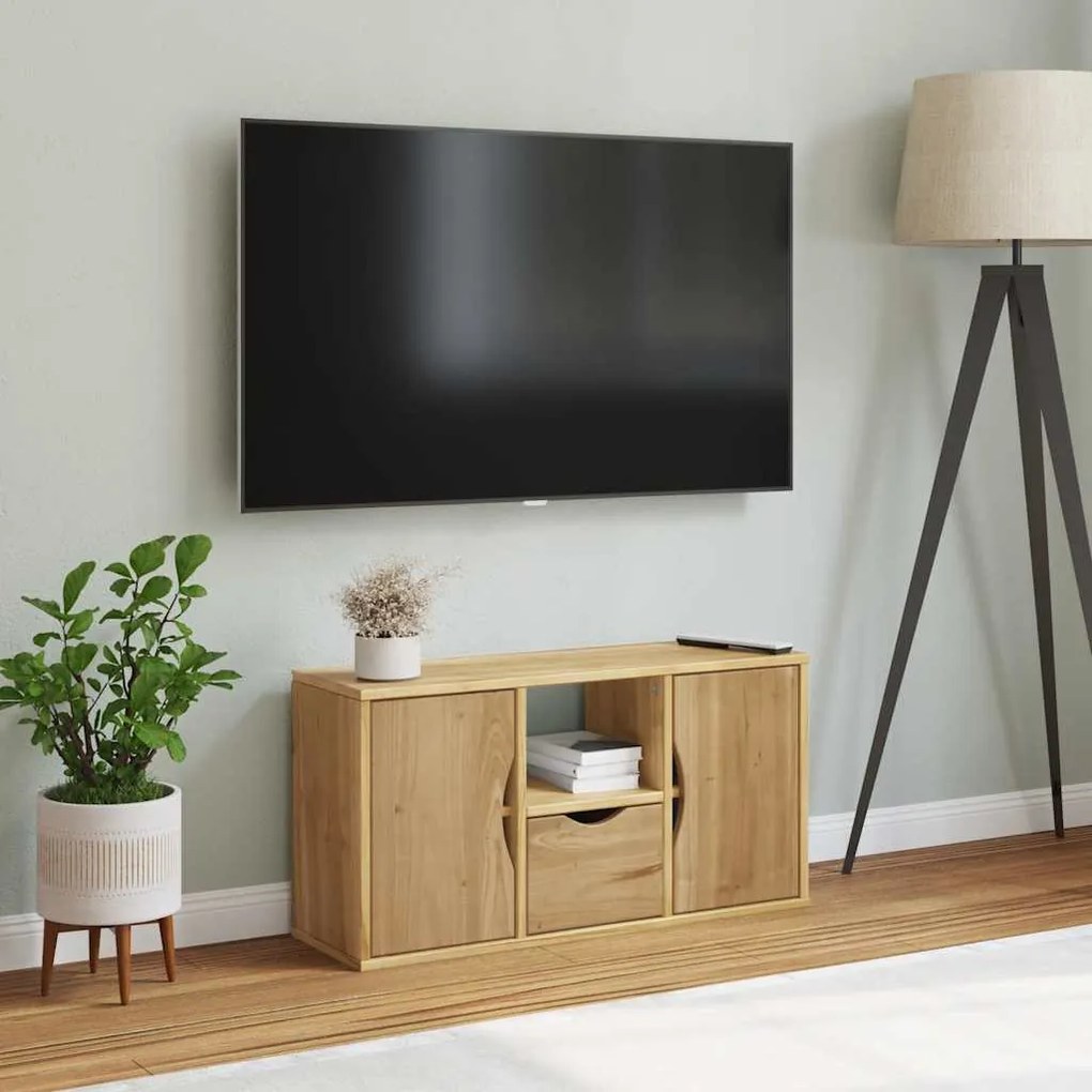 ODDA tömörfa fenyőfa TV szekrény fiókkal 79x24x40 cm