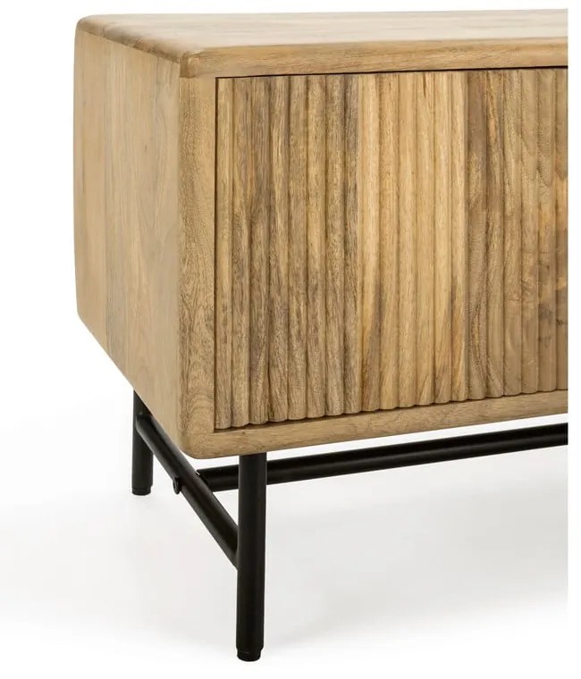 Natúr színű mangófa TV-állvány 145x50x40 cm Mundra – MOME