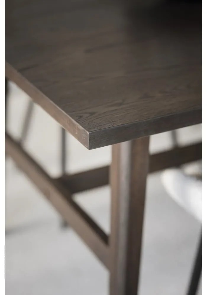 Sötétbarna étkezőasztal tölgyfa dekorral 100x220 cm Plainfield – Rowico