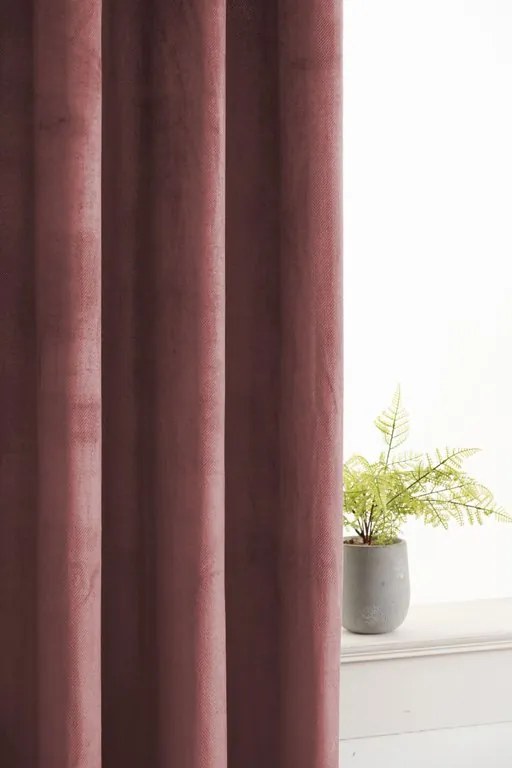 Sötétítő függöny ELVIO VELVET 140x250 cm, antik rózsaszín Felfüggesztés: Hullámos sínszalag