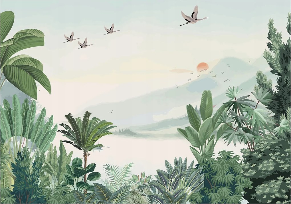 Fotótapéta Fali tapéta Hálószoba Nappali Trópusi oázis 312x219 Ragasztó