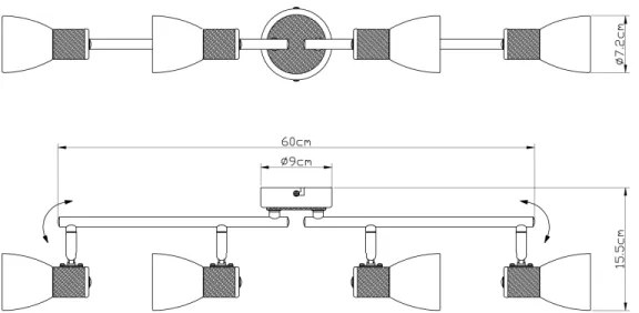 Globo 54352-4 - Spotlámpa GYLFI 4xE14/40W/230V