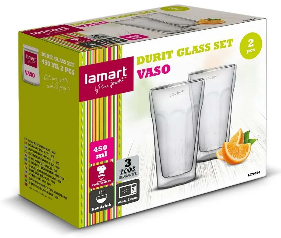 Lamart LT9024 pohárkészlet Durit Vaso, 450 ml, 2db