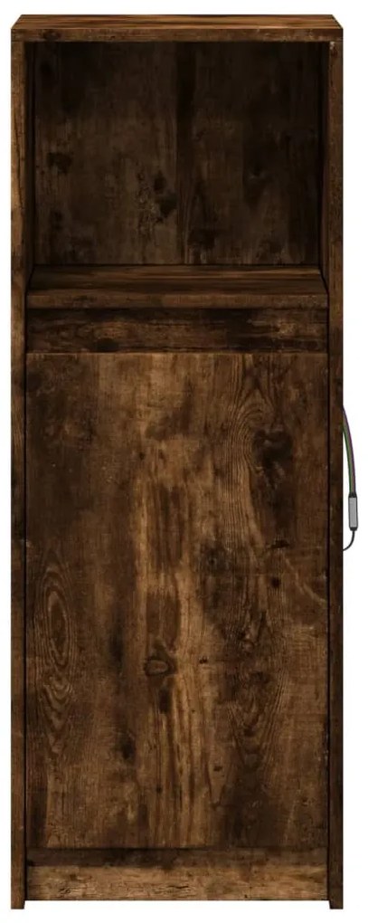 füstös tölgy szerelt fa tálalószekrény LED-del 38 x 34 x 100 cm