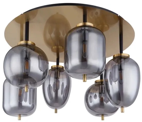 Globo 15345-6DMM - Felületre szerelhető csillár BLACKY 6xE14/40W/230V sárgaréz