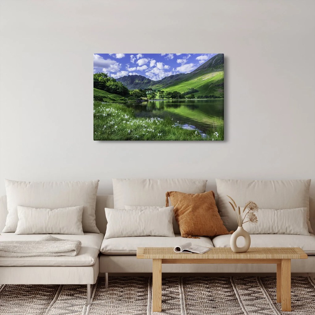 Kép - Tájkép egy tóval (90x60 cm)