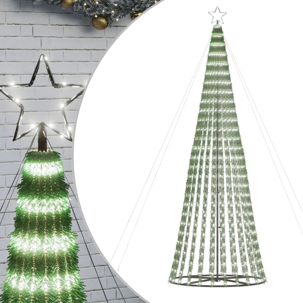 vidaXL hideg fehér LED karácsonyfa 688 LED 300 cm