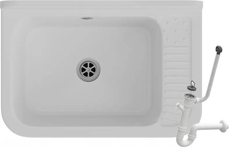 Mosogató fehér Gazdasági Mosogató Kazán Műszaki Kamra Polo Szifon