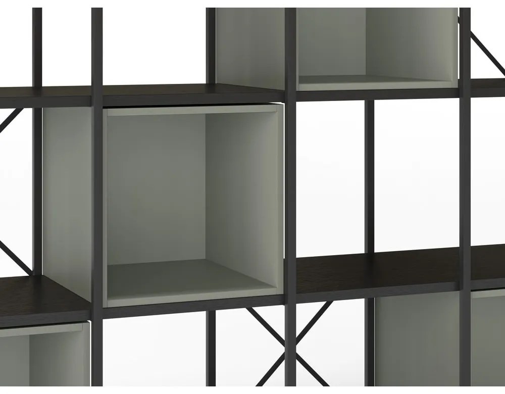 Zöld-fekete könyvespolc 140x179 cm Anya – Marckeric