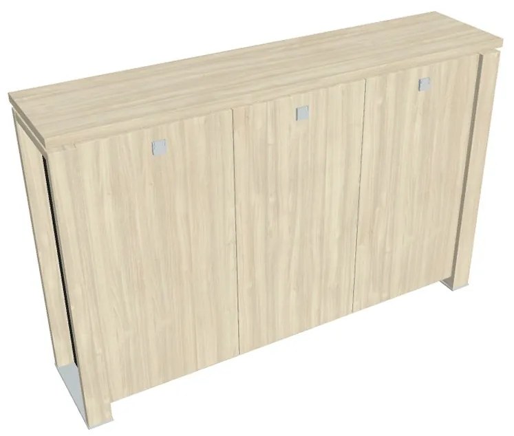 Verno+ S közepes szekrény 200 x 46 x 130 cm, akác / fekete