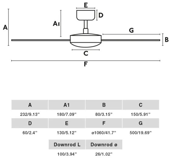 FARO 34295WT - Mennyezeti ventilátor RUDDER S fehér átm. 106 cm WT + távirányítás