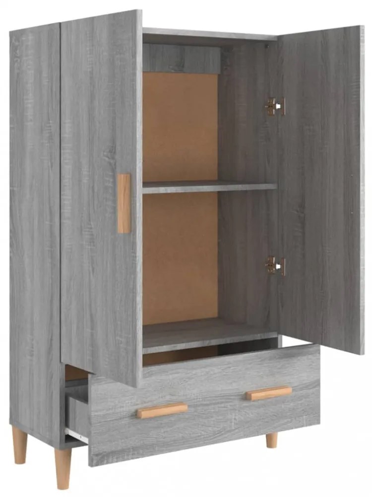 szürke sonoma színű szerelt fa magasszekrény 70 x 31 x 115 cm