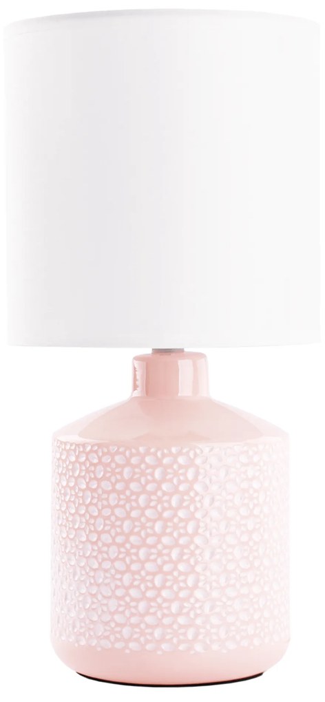 Asztali lámpa, fehér/rózsaszín, OFRED
