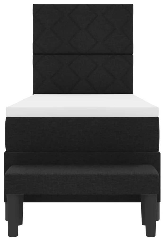Box Spring Ágy Matraccal és Pad Black 80x200 cm Szövet