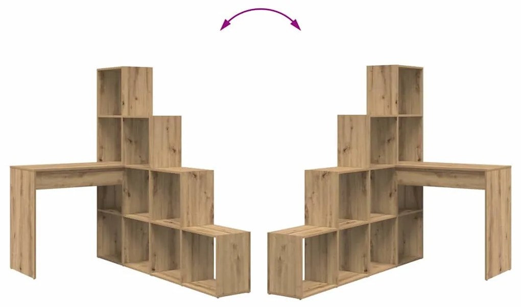 Sarokíróasztal kézműves tölgy 101,5 x 149,5 x 149,5 cm Faanyag