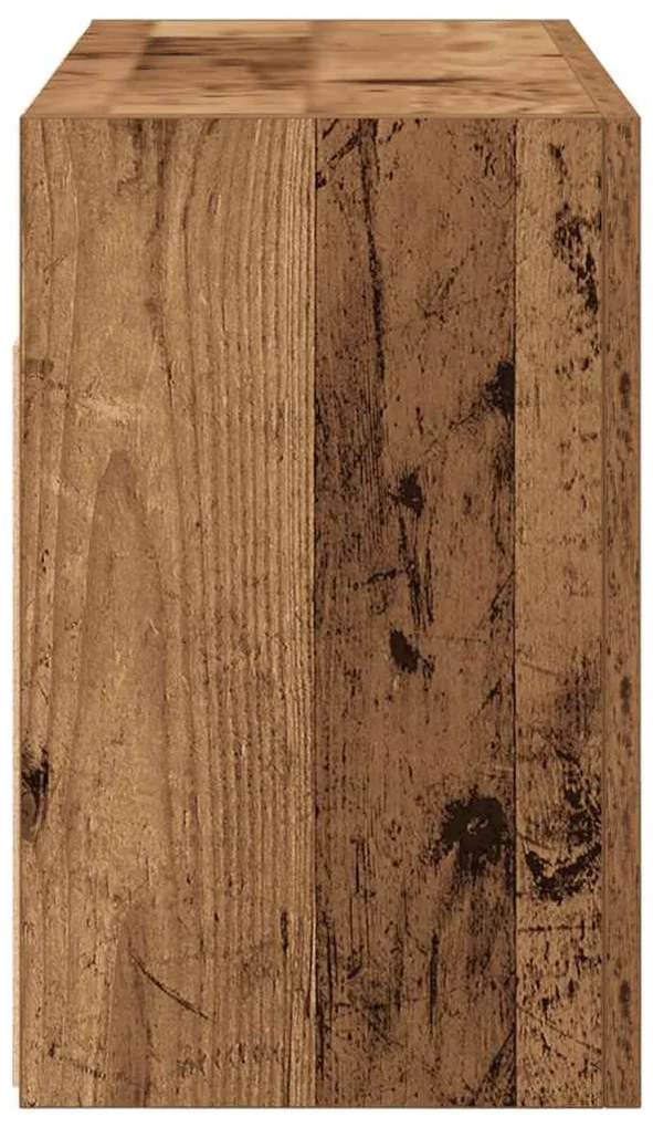 antik fa színű szerelt fa fali fürdőszobaszekrény 60x25x40 cm