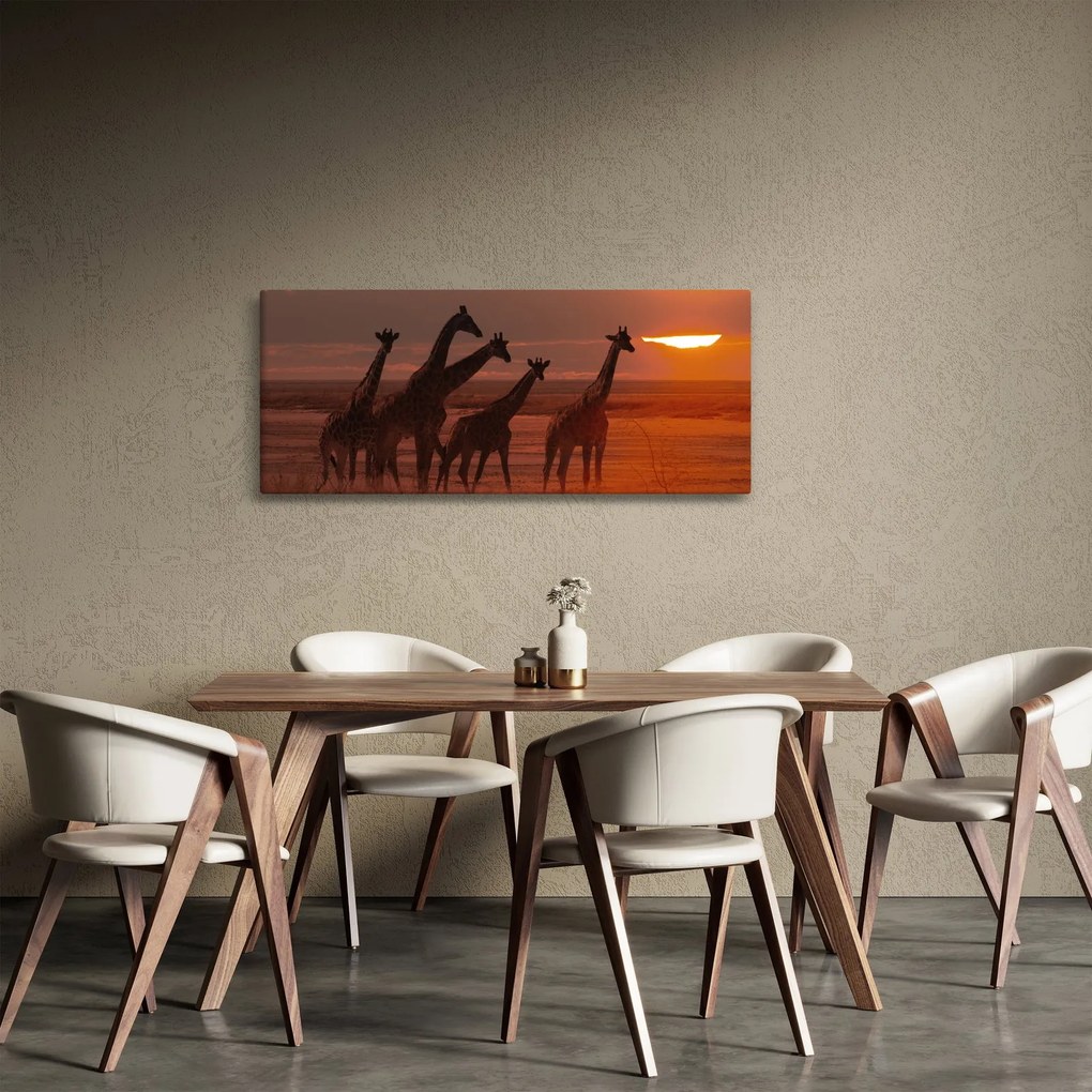Kép - Zsiráfok az afrikai szavannán (120x50 cm)