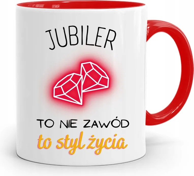 Ékszerésznek Piros Bögre Életmód Ajándék fényképes nyomtatással