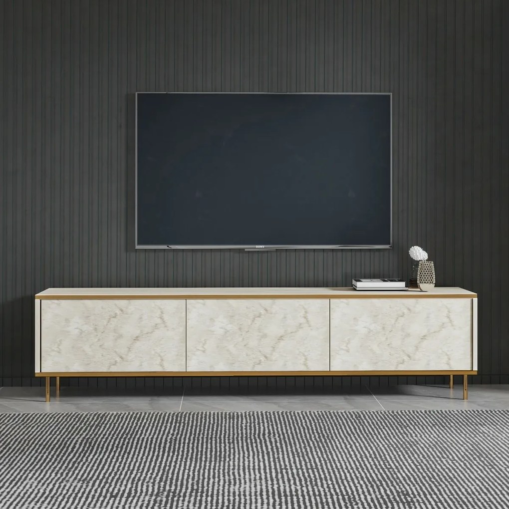 Imaj Travertine and Gold TV-asztal
