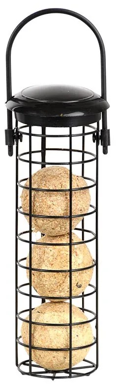 Felakasztható fém rácsos madáretető, faggyúgolyónak, 22 cm