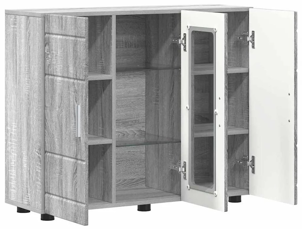 Széf polcokkal ajtóval Szürke sonoma 55.5 x 29 x 100 cm Faanyag