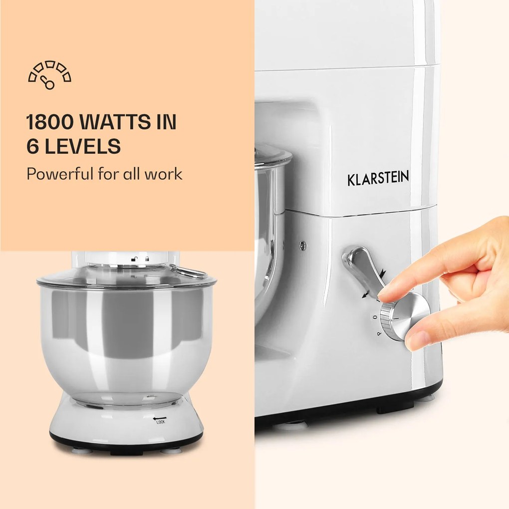 Klarstein Lucia, konyhai robotgép, turmixgép, húsdaráló, 1800 W