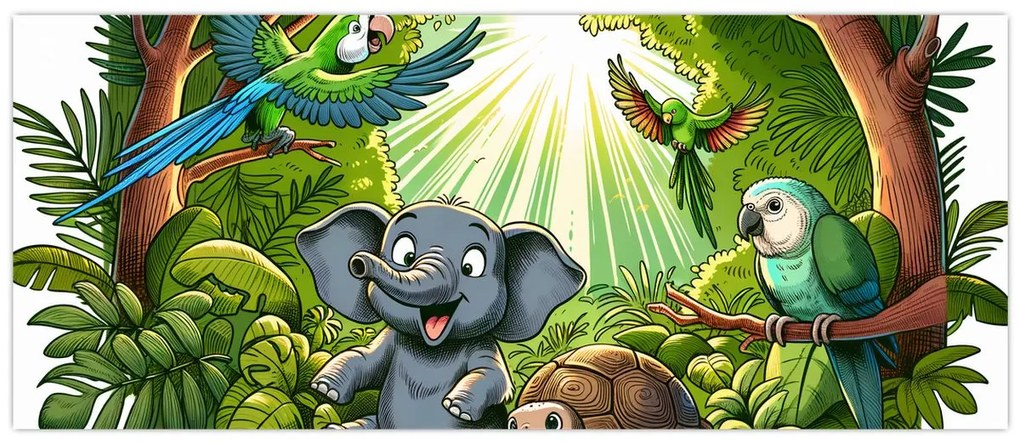 Kép - Vidám állatkák (120x50 cm)