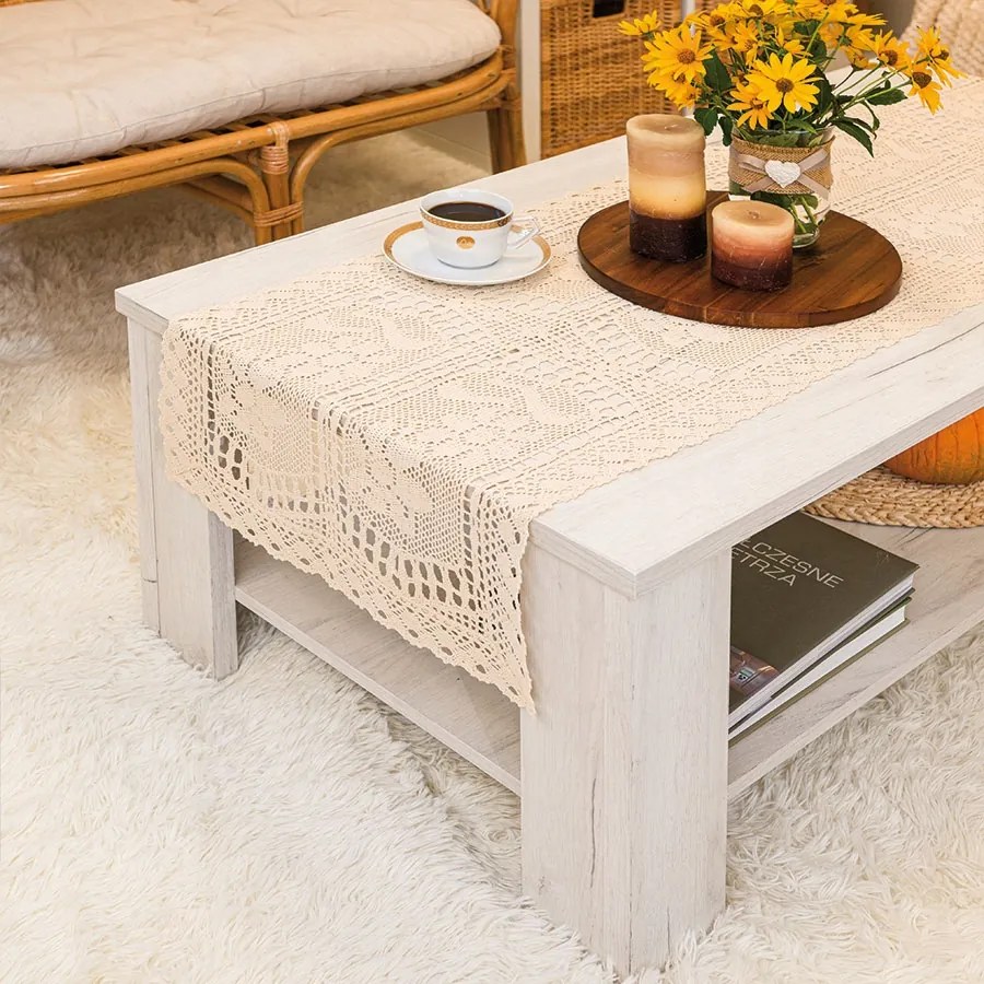 Iness Áttört futó, szélesség 40 x magasság 140cm, krémszínű