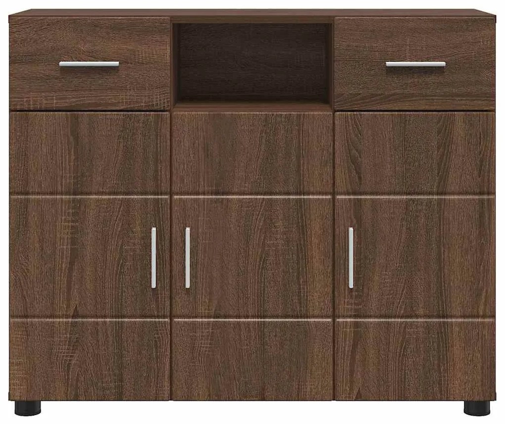 Széf fiókkal tárolóval barna tölgy 88.5 x 30.5 x 73 cm Faanyag