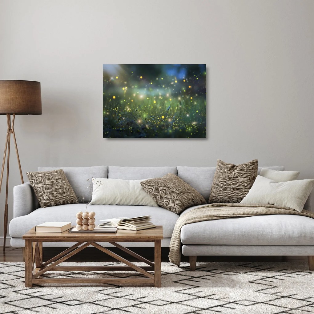 Kép - varázslatos éjszaka (üvegen) (70x50 cm)