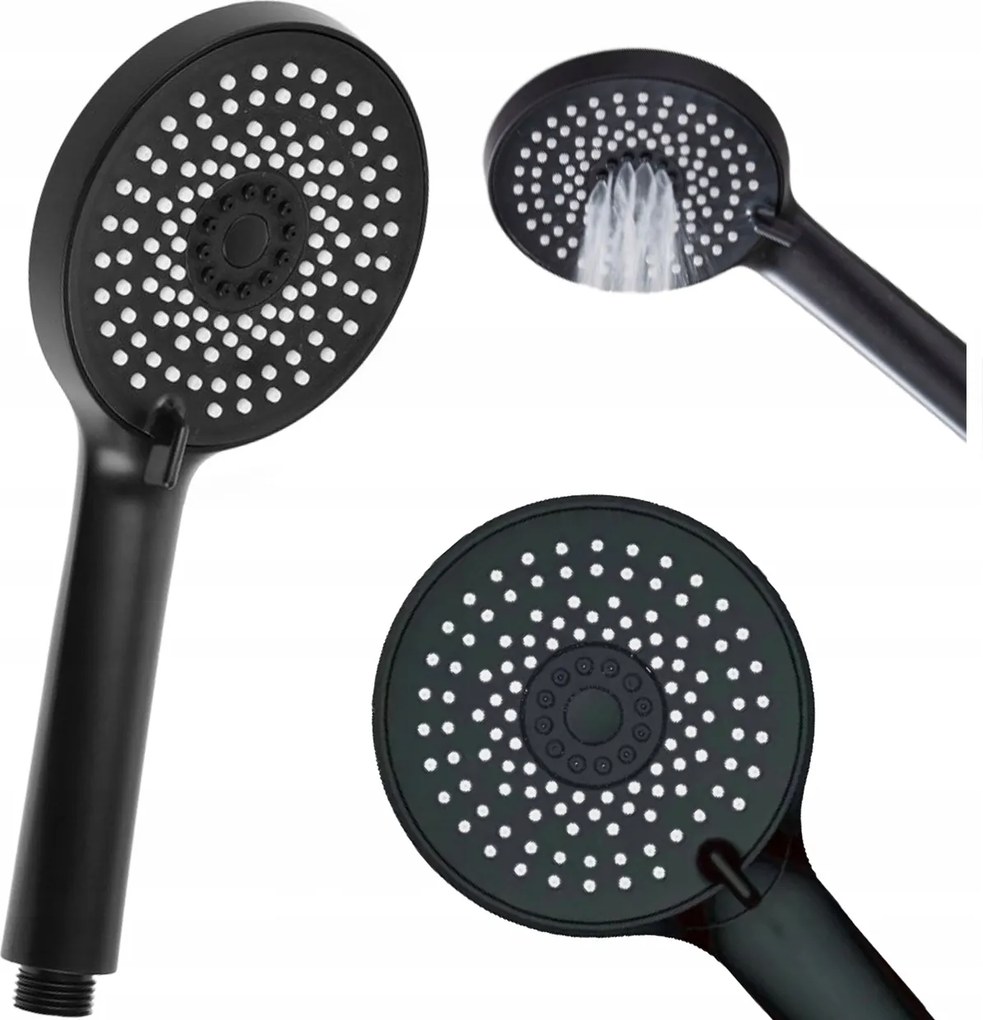 Zuhanyfej Zuhany Takarékos 5 Vízsugár Funkció Fekete Öko Fúvókák